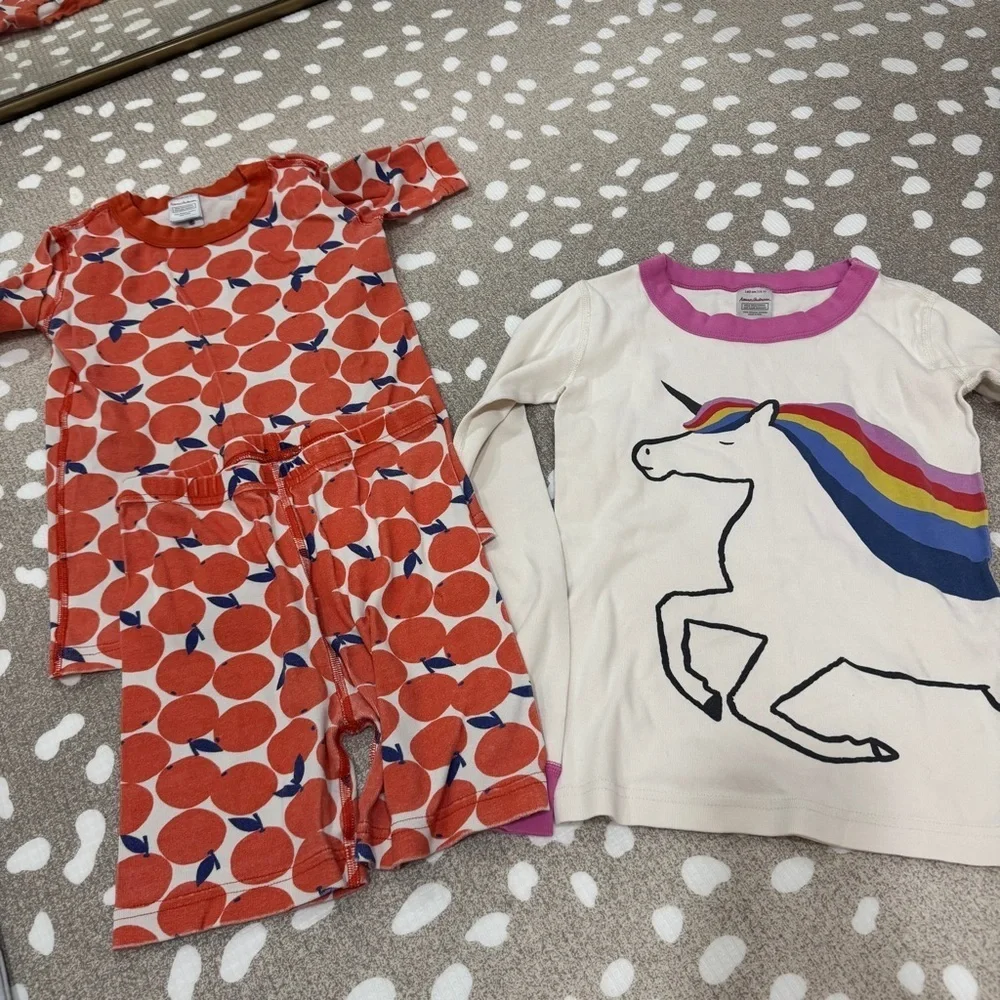 BUNDLE Hanna Andersson lot pajamas set eyelet dress top tee long sleeve shorts